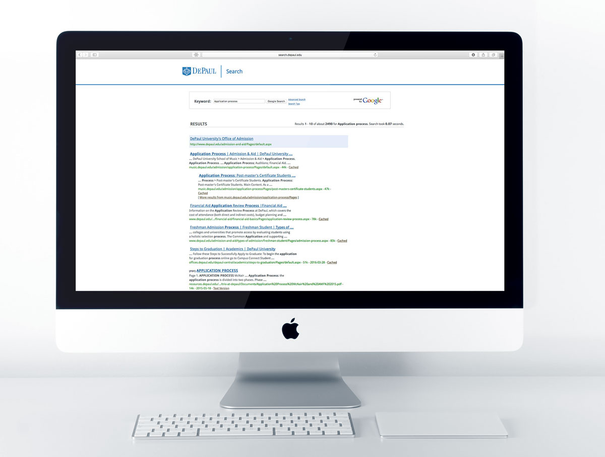 DePaul University Local Google Search Server